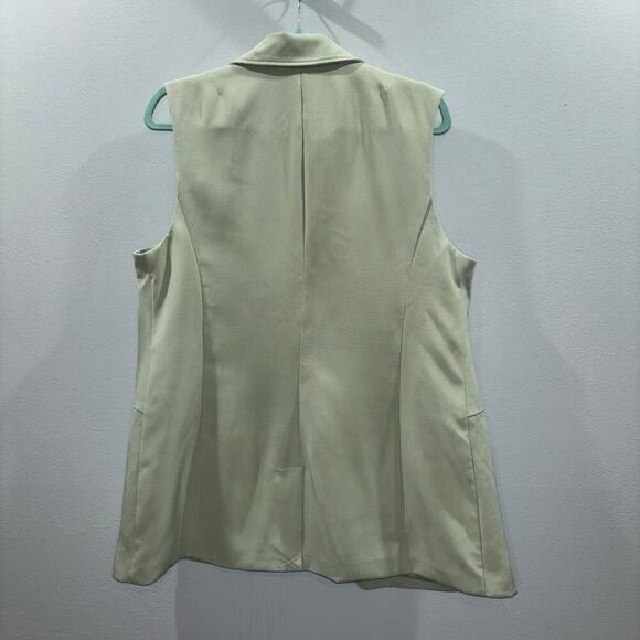 Avec Les Filles Women’s Cutaway One Button Sleeveless Vest Jacket Green Large - Picture 8 of 16